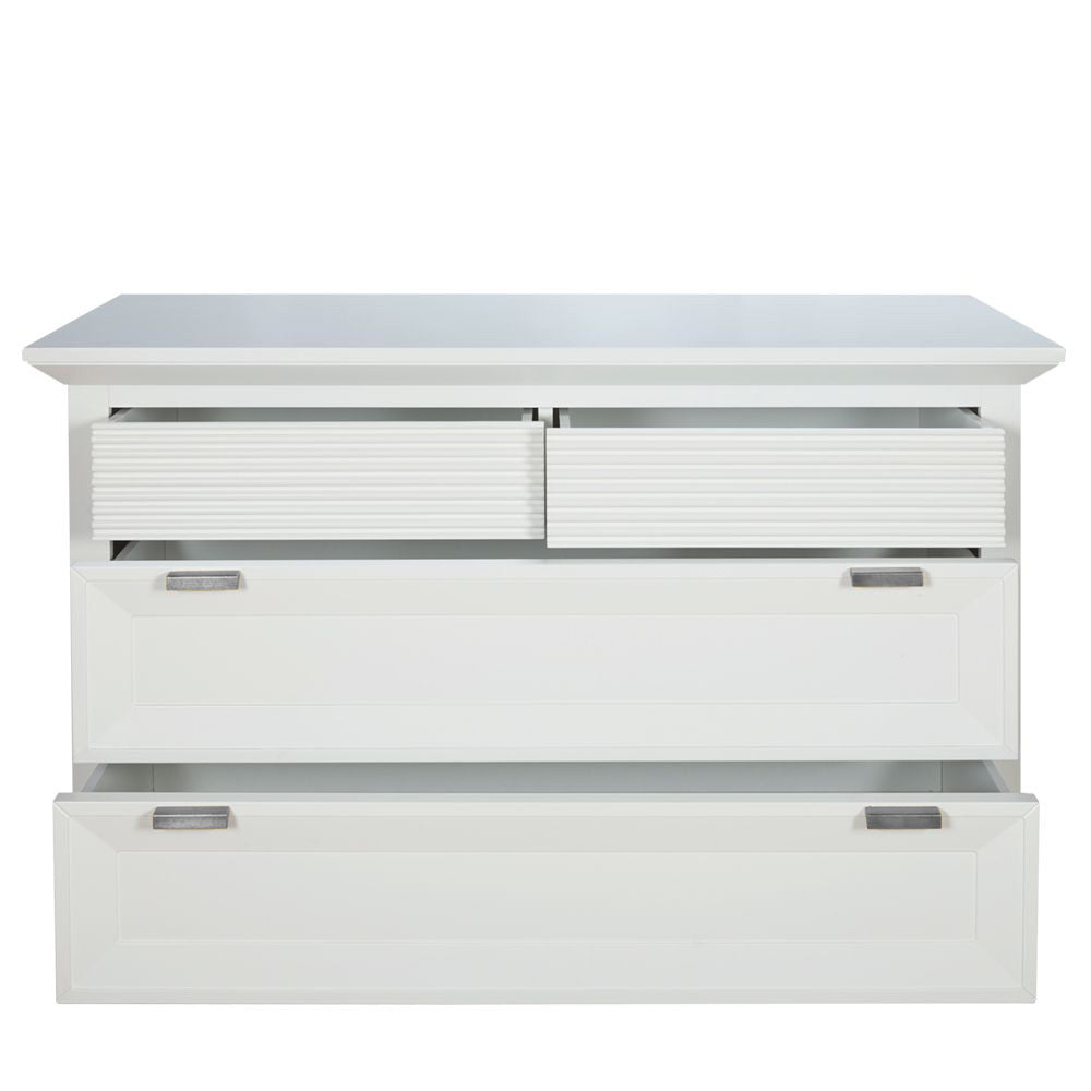 Comoda Cu 4 Sertare Verona Bianco Alb , 125.8 Cm