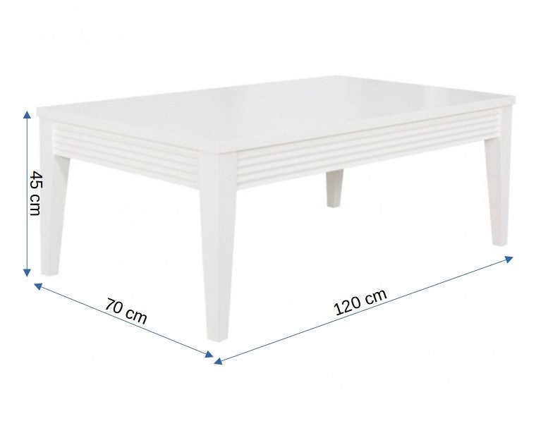 Masa Cafea Verona Bianco Alb, 120 Cm