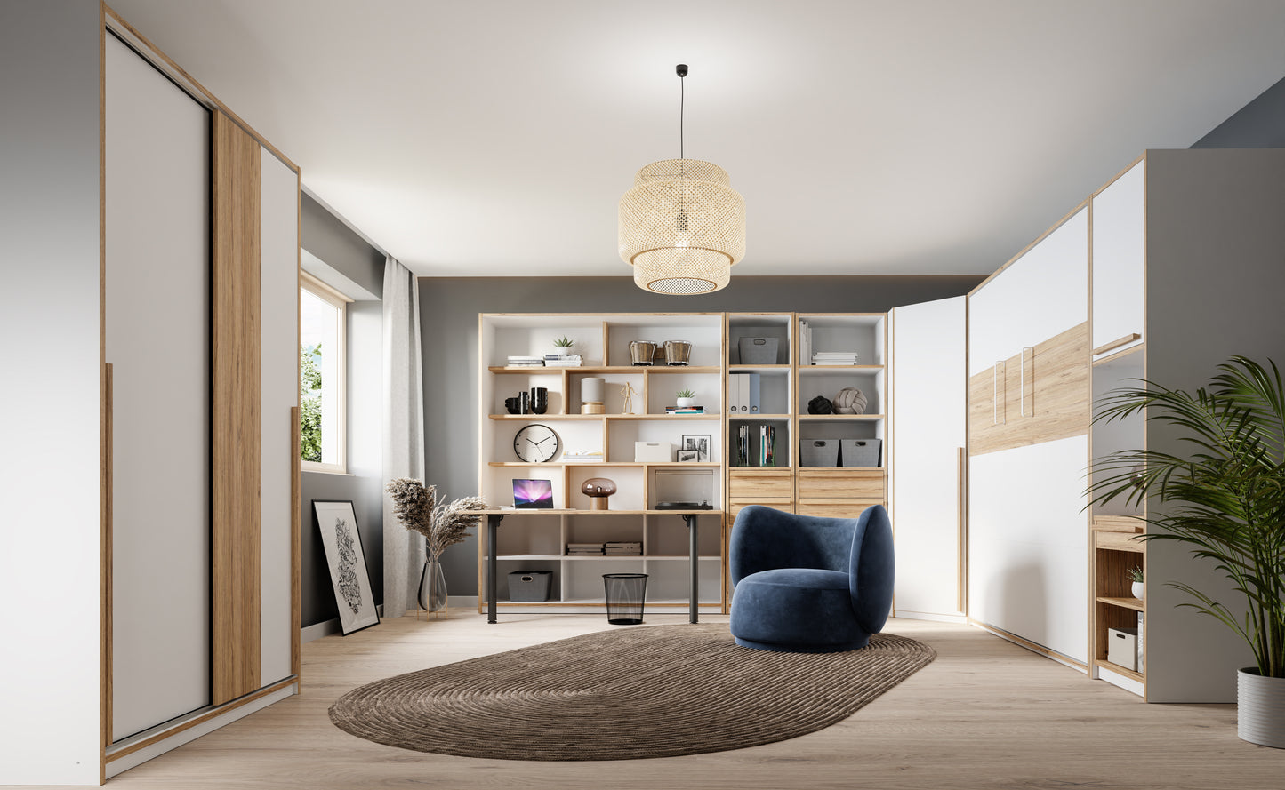 Biblioteca Cu 2 Sertare Smartway, 59 Cm