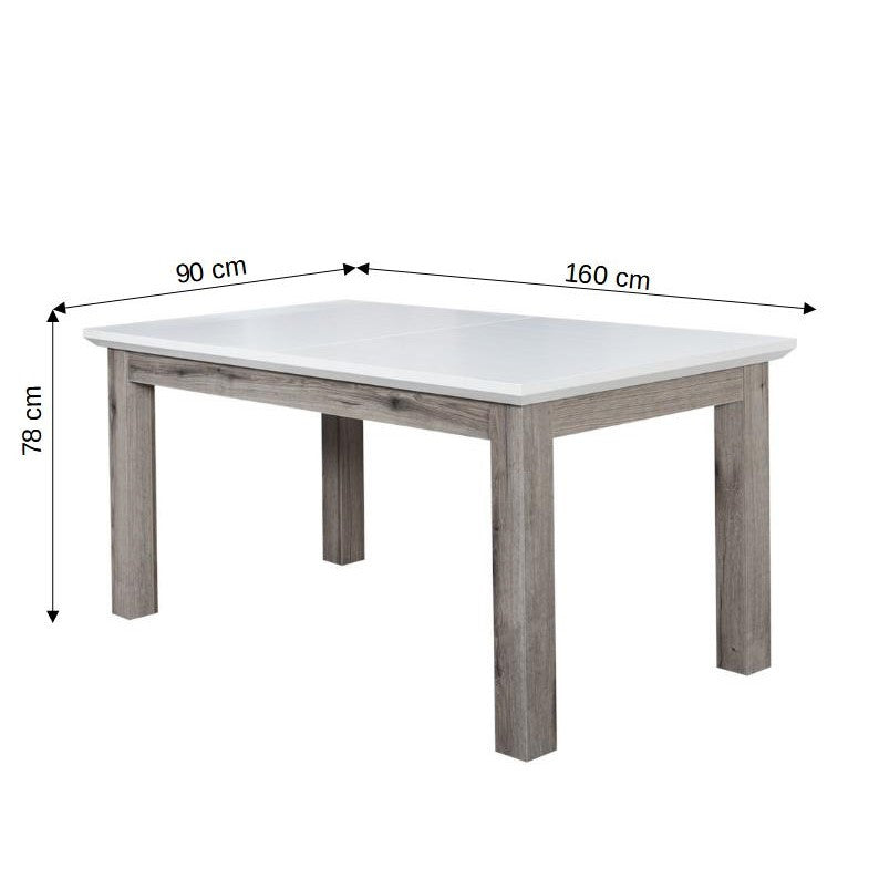 Set Masa Extensibila Fiona Cu 6 Scaune, Alb, 160/210 x 78 x 90 Cm