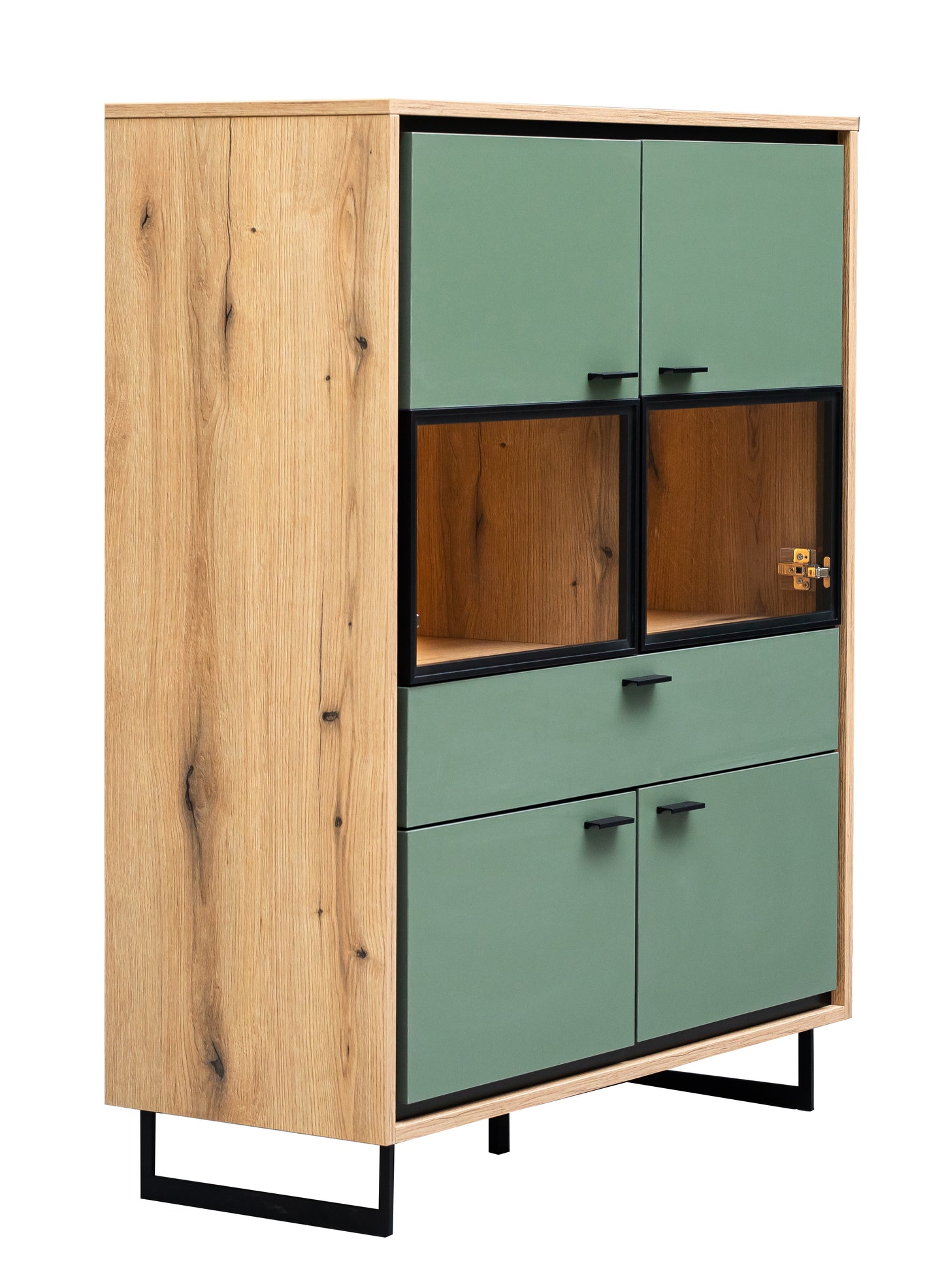 Comoda Bar 4 USi Si 1 Sertar Sonata Smoke Green 105 Cm
