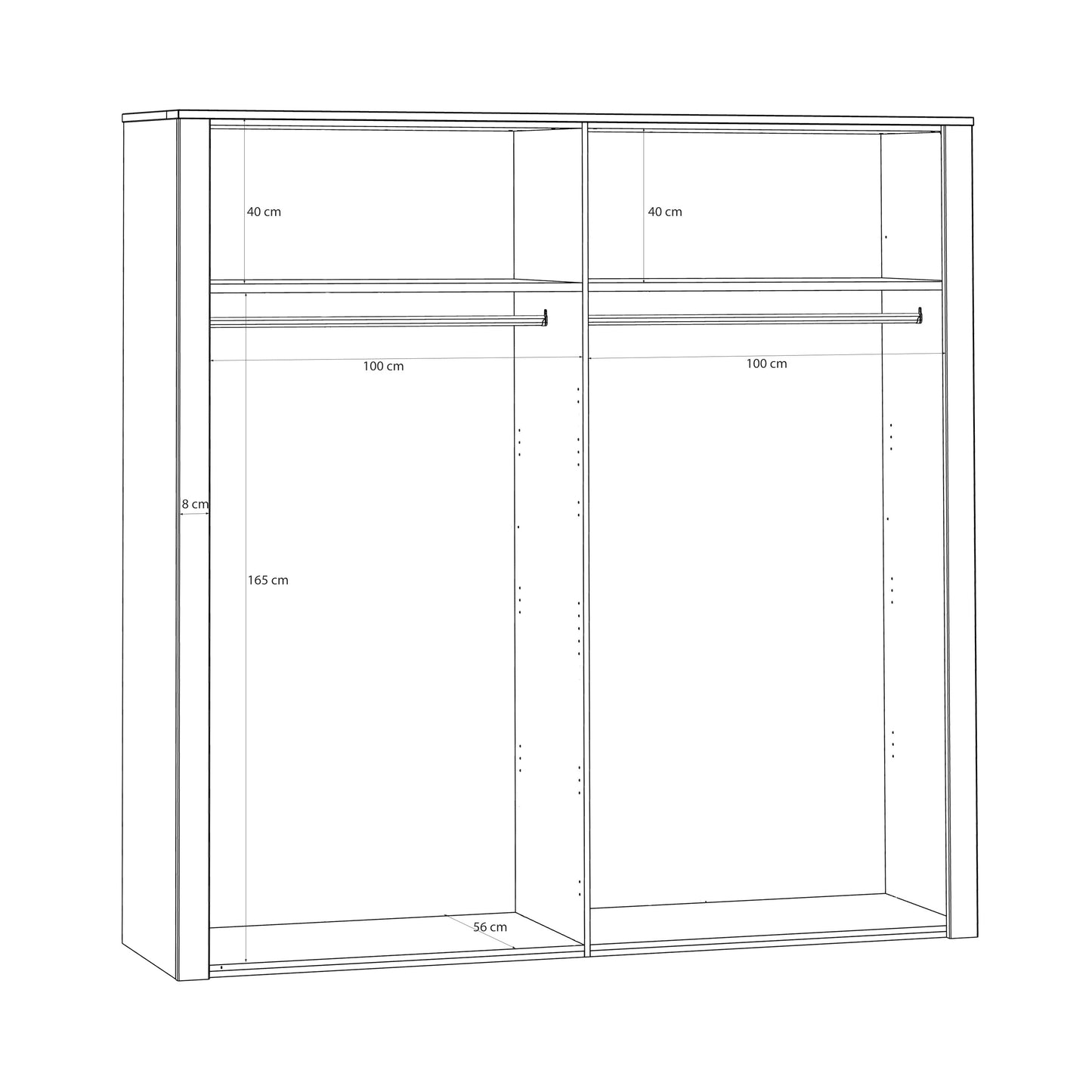 Dulap 4 Usi Blackhit, Stejar Riviera Si Stejar Cabezone, 215,9 Cm