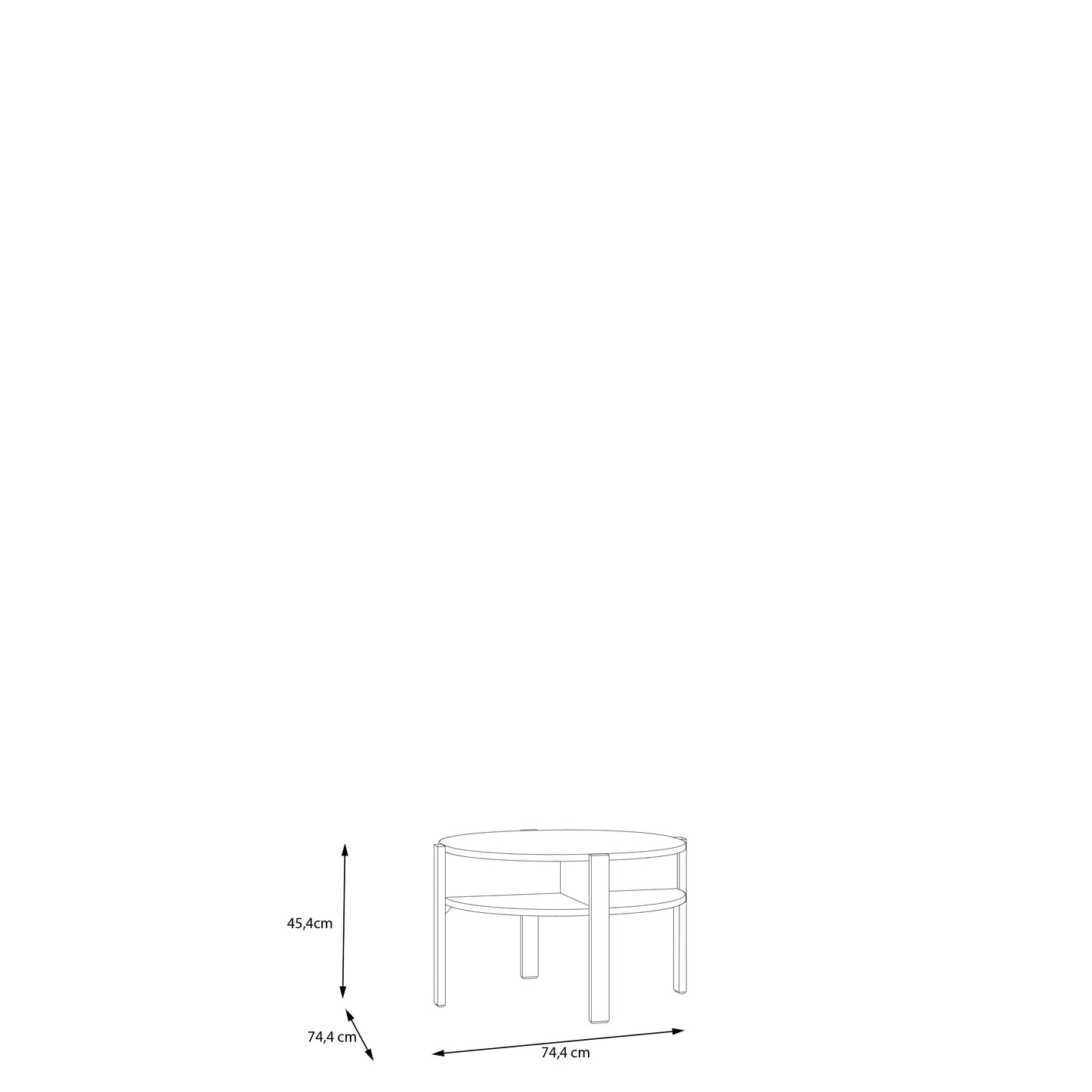 Masa Cafea Bibliotheque, Nisip 74.4 Cm