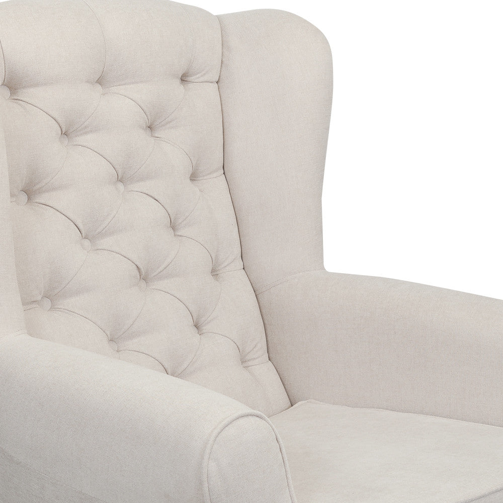 Fotoliu Chandler Capitonat, Wind 5, Crem Si Colonial, 84 Cm