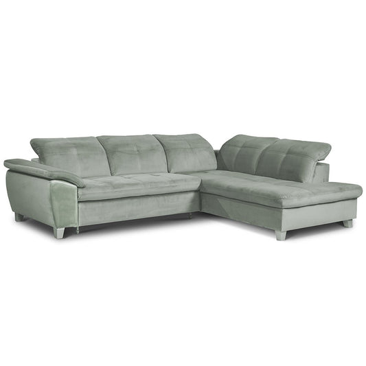 Coltar Extensibil Cu Otoman Mic 5 Locuri, Tetiere Reglabile, 280 Cm #variant:verde-menta #variant:dreapta #variant:fara-lada