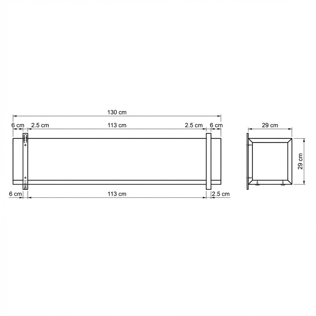 Polita Reno Smoked Oak, Furnir Din Lemn Masiv, 130 Cm