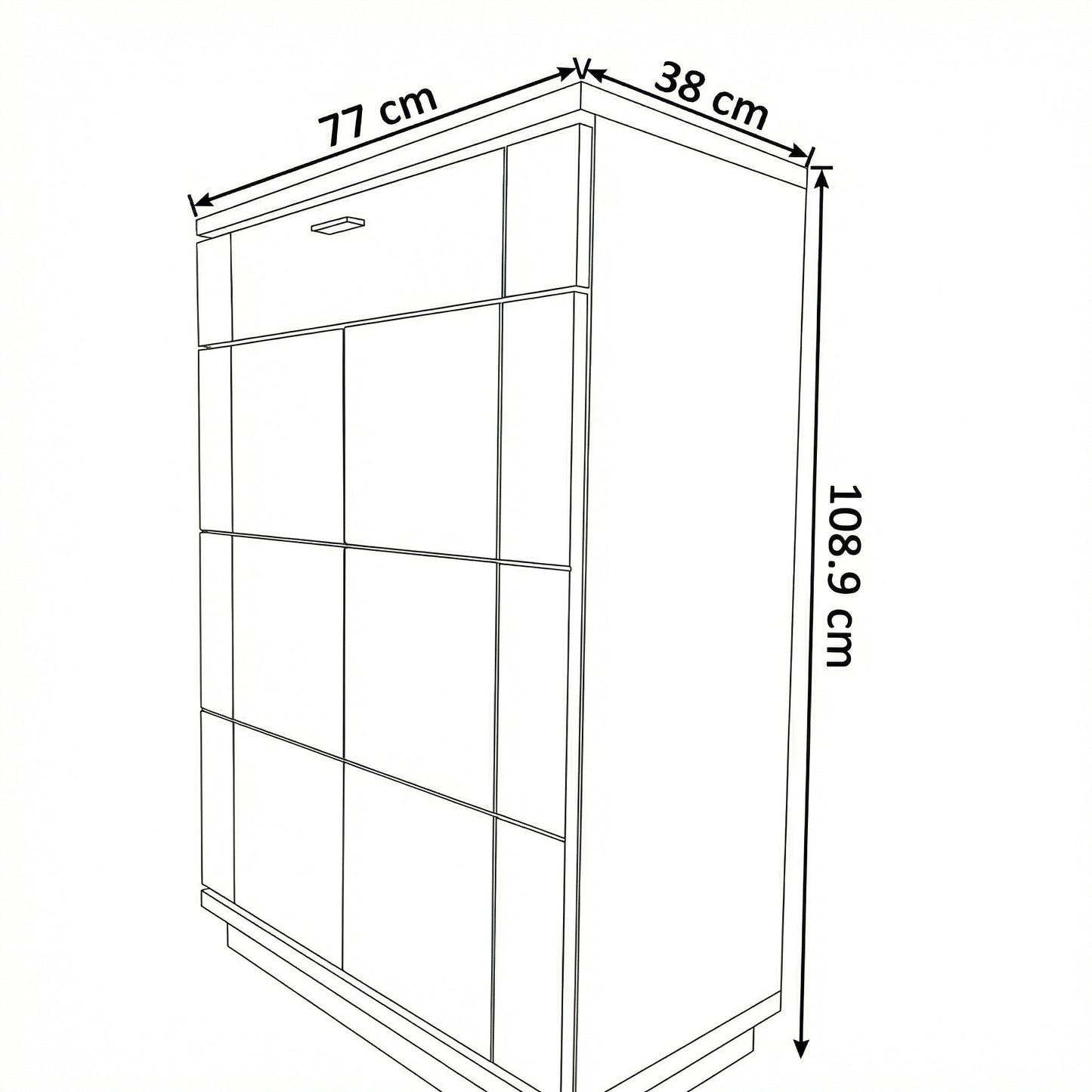 Comoda Hol 2 Usi Si 1 Sertar Zenith, Stejar Furniruit, 77 Cm