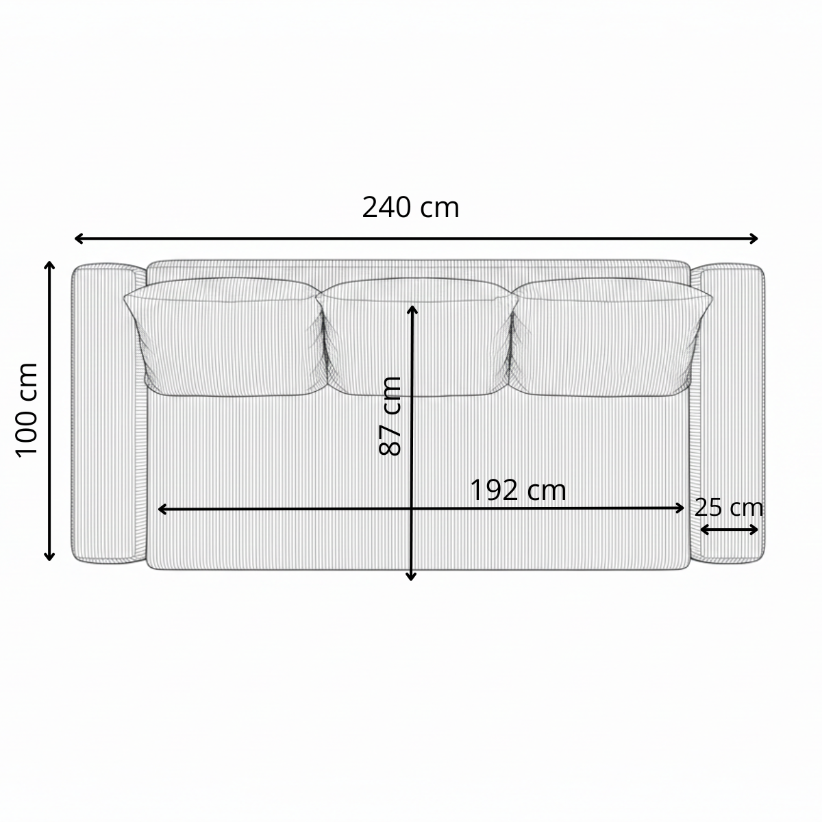 Canapea Extensibila Otis, 3 locuri, Lada Depozitare, Maro, 240 Cm