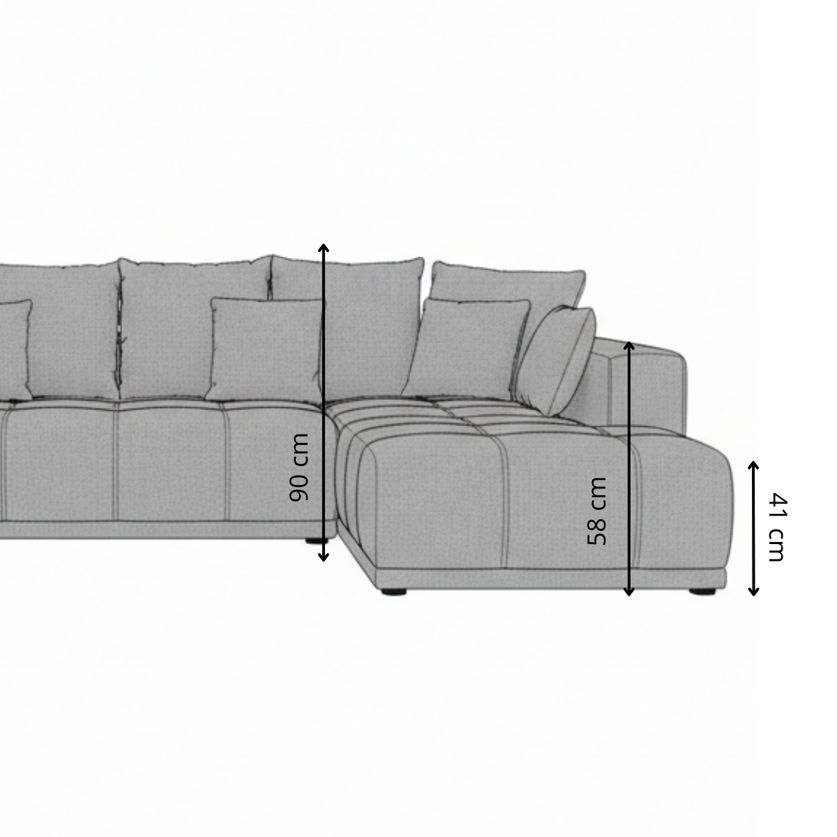 Coltar Extensibil Cu Otoman Dreapta Otis, 5 Locuri, Lada Depozitare, Gri Inchis, 280 Cm