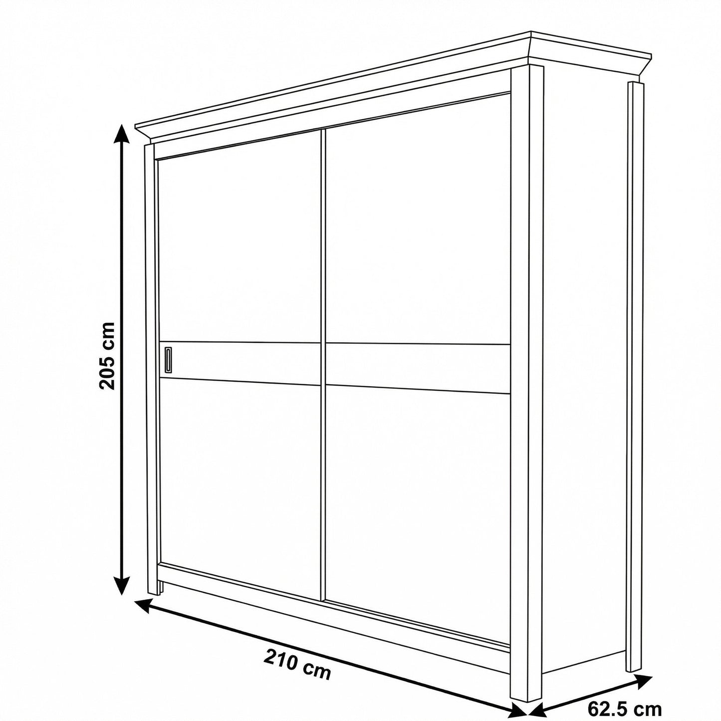 Set Dormitor Casablanca Loft, Pat Cu Dimensiune Saltea 140 X 200, Dulap De 210 Cm, 2 Noptiere