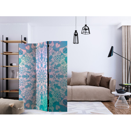 Paravan Girly Mandala (Blue) [Room Dividers] 135 cm x 172 cm-01