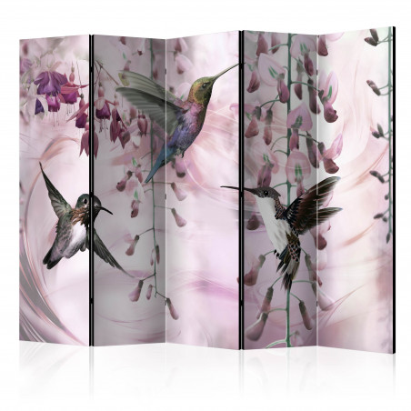 Paravan Flying Hummingbirds (Pink) Ii [Room Dividers] 225 cm x 172 cm-01