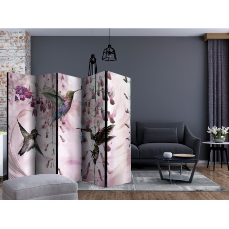 Paravan Flying Hummingbirds (Pink) Ii [Room Dividers] 225 cm x 172 cm-01