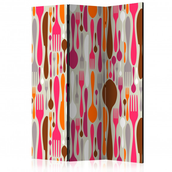 Paravan Cutlery Pink And Violet [Room Dividers] 135 cm x 172 cm