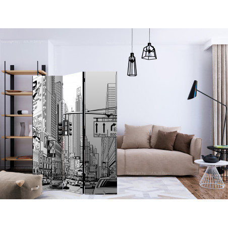 Paravan Street In New York City [Room Dividers] 135 cm x 172 cm-01