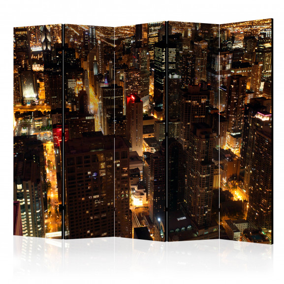 Paravan City By Night Chicago, Usa Ii [Room Dividers] 225 cm x 172 cm