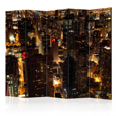 Paravan City By Night Chicago, Usa Ii [Room Dividers] 225 cm x 172 cm-01