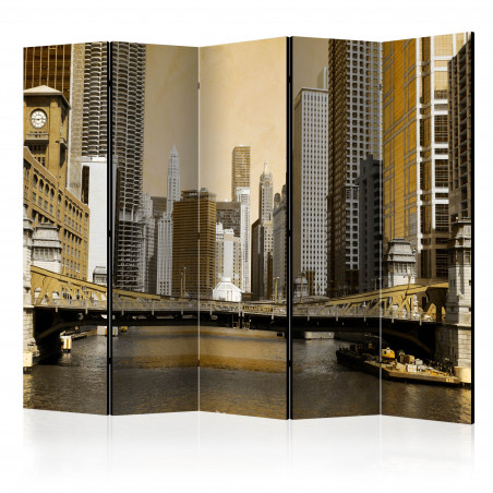 Paravan Chicago'S Bridge (Vintage Effect) Ii [Room Dividers] 225 cm x 172 cm-01