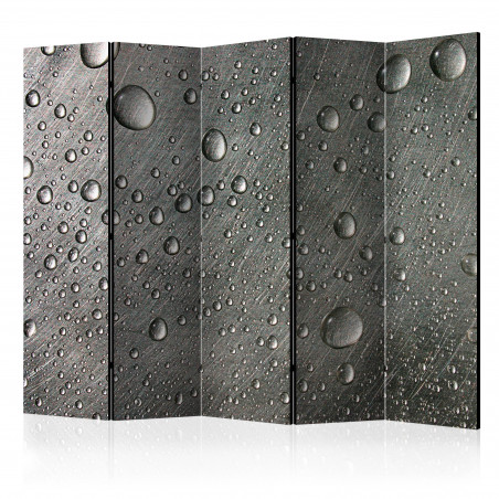 Paravan Steel Surface With Water Drops Ii [Room Dividers] 225 cm x 172 cm-01