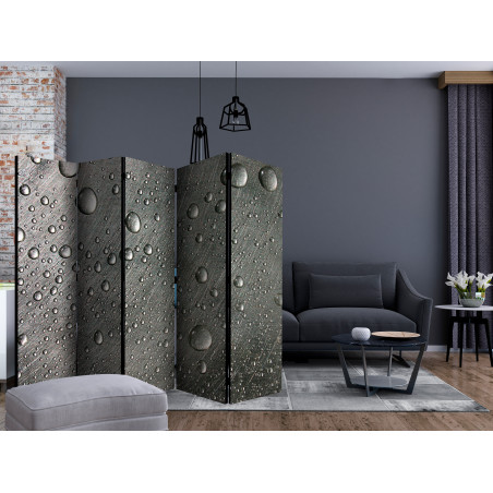 Paravan Steel Surface With Water Drops Ii [Room Dividers] 225 cm x 172 cm-01