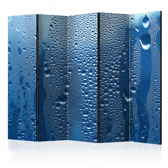 Paravan Water Drops On Blue Glass Ii [Room Dividers] 225 cm x 172 cm