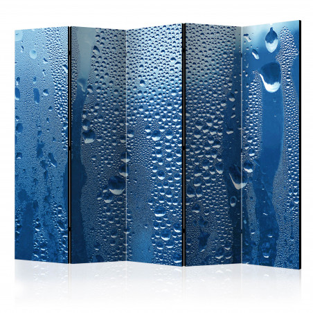 Paravan Water Drops On Blue Glass Ii [Room Dividers] 225 cm x 172 cm-01