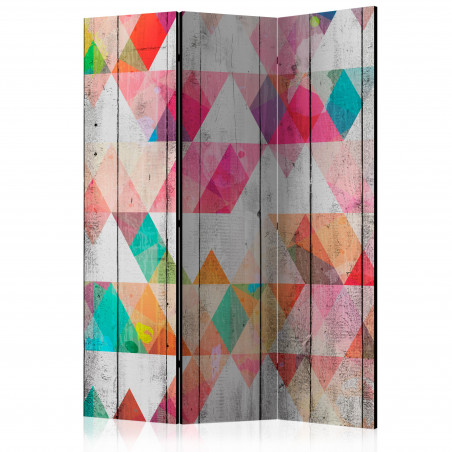 Paravan Rainbow Triangles [Room Dividers] 135 cm x 172 cm-01