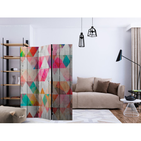 Paravan Rainbow Triangles [Room Dividers] 135 cm x 172 cm-01