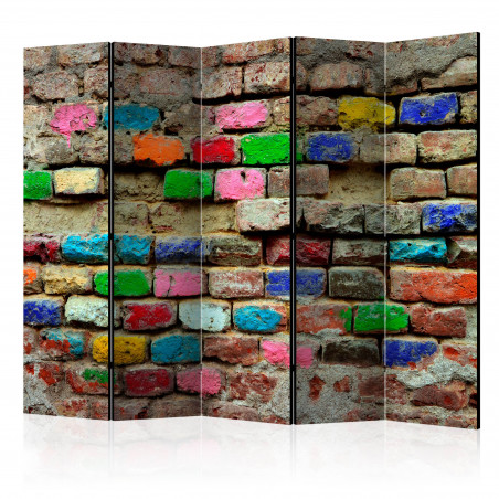 Paravan Colourful Bricks Ii [Room Dividers] 225 cm x 172 cm-01