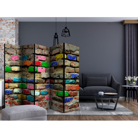 Paravan Colourful Bricks Ii [Room Dividers] 225 cm x 172 cm-01