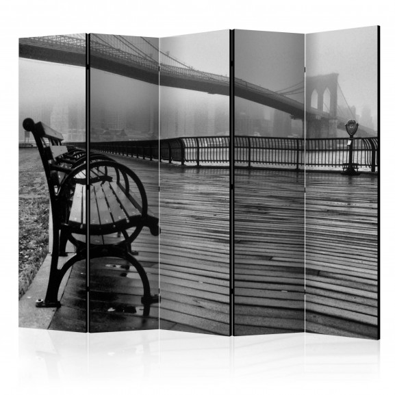 Paravan A Foggy Day On The Brooklyn Bridge Ii [Room Dividers] 225 cm x 172 cm