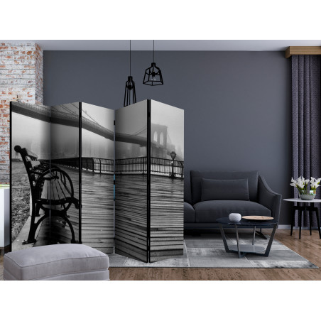 Paravan A Foggy Day On The Brooklyn Bridge Ii [Room Dividers] 225 cm x 172 cm-01