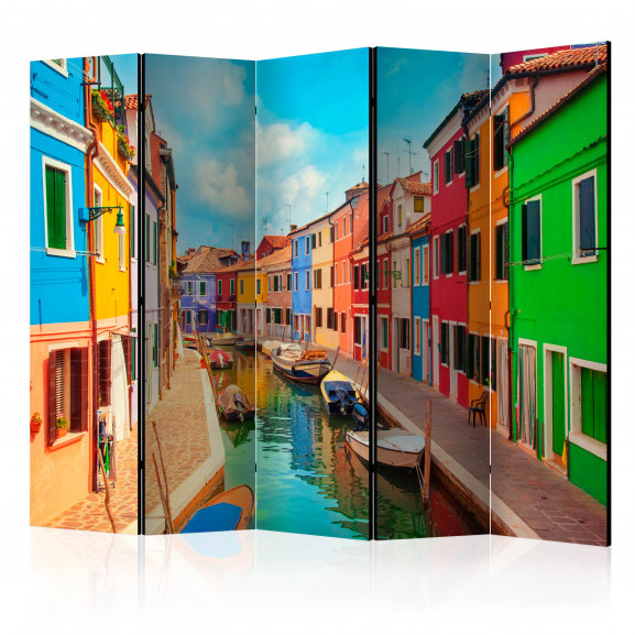 Paravan Colorful Canal In Burano Ii [Room Dividers] 225 cm x 172 cm