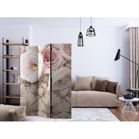 Paravan Romantic Beige [Room Dividers] 135 cm x 172 cm-01