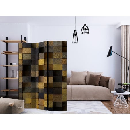 Paravan Wooden Cubes [Room Dividers] 135 cm x 172 cm-01