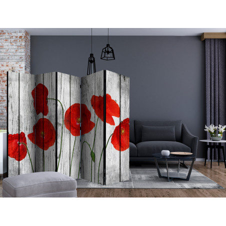 Paravan Tale Of Red Poppies Ii [Room Dividers] 225 cm x 172 cm-01