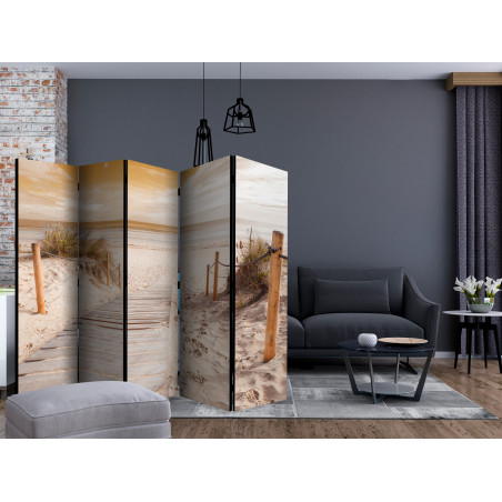 Paravan On The Beach Sepia Ii [Room Dividers] 225 cm x 172 cm-01