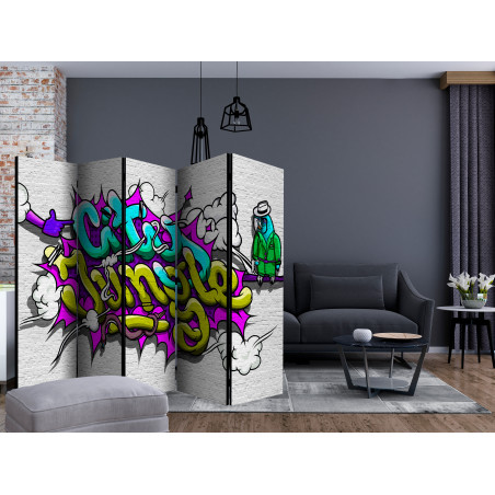 Paravan City Jungle Graffiti Ii [Room Dividers] 225 cm x 172 cm-01