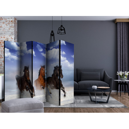 Paravan Horses In The Snow Ii [Room Dividers] 225 cm x 172 cm-01