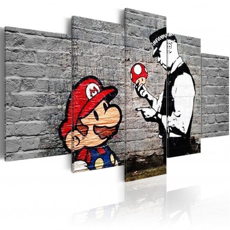 Tablou Super Mario Mushroom Cop (Banksy)-01