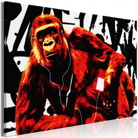 Tablou Pop Art Monkey (1 Part) Narrow Red-01