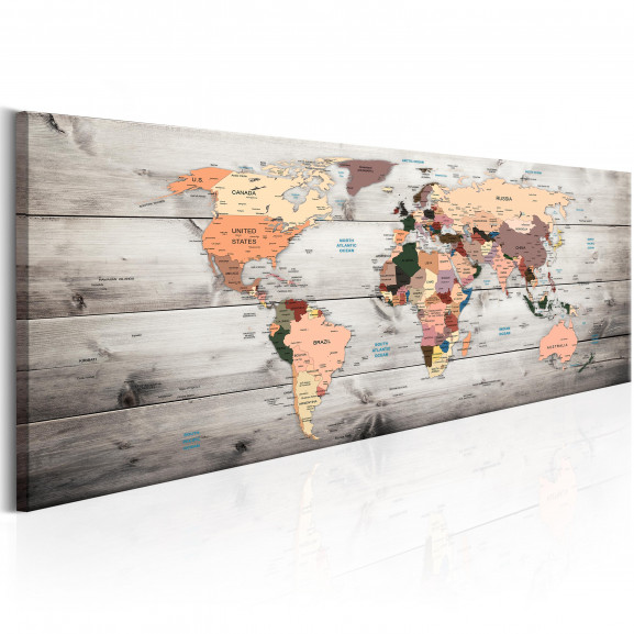 Tablou World Maps: Wooden Travels