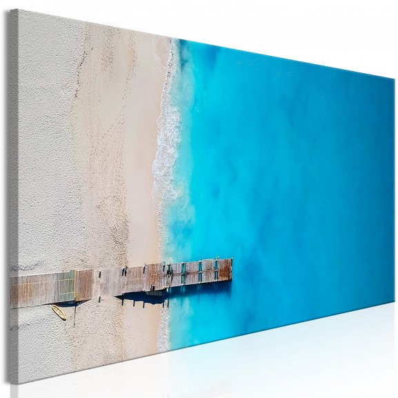 Tablou Sea And Wooden Bridge (1 Part) Narrow Blue