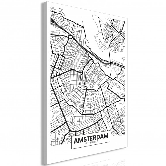 Tablou Map Of Amsterdam (1 Part) Vertical