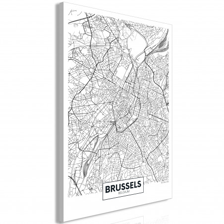 Tablou Map Of Brussels (1 Part) Vertical-01