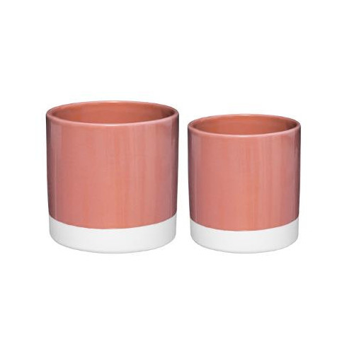 Set 2 Ghivece Ceramice Roz