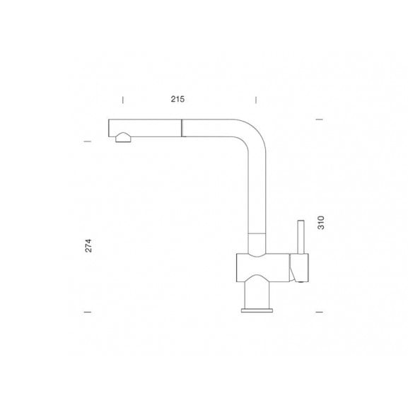 Baterie bucatarie Schock Epos Cristalite Croma cu dus extractibil, aspect granit, cartus ceramic, gri