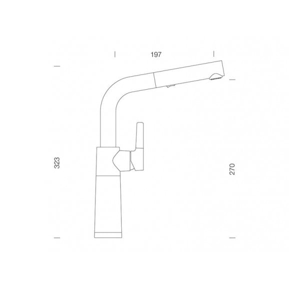 Baterie bucatarie Schock SC-540 Cristalite Croma cu dus extractibil, 2 tipuri de jet, aspect granit, cartus ceramic, gri