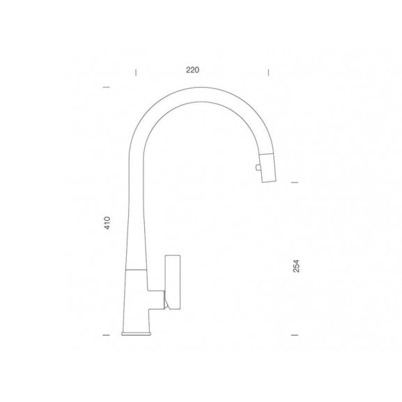 Baterie bucatarie Schock Gota Cristadur Negru cu dus extractibil, aspect granit, cartus ceramic