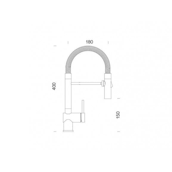 Baterie bucatarie Schock Sina Inox Periat, 2 tipuri de jet, cartus ceramic